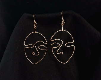 face silhouette earrings  (different metals available)