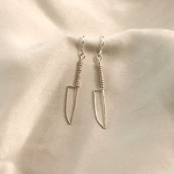 tiny knife wire earrings (more colors available)
