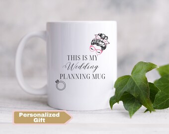 Anpassad "This Is My Wedding Planning"-mugg, blivande brudgåva, förlovningspresent, brudmugg, bröllopskaffemugg, planeringsmugg