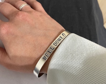 Sterling Silver Bracelet Personalized, Metal Stamped Silver Cuff Bracelet, Custom Cuff Bracelet, Hand Stamped Bracelet, Stamped Cuff