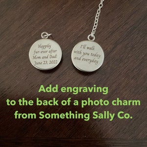 Add Engraving to Photo Charm from Something Sally Co., Engraved Photo Charm, Laser Engraving, Personalized Photo Charm, Custom Picture Charm