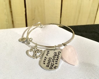 Custom Charm Bracelet, Personalized Metal Stamped Charm Bracelet, Custom Message Bangle, Personalized Charm Bangle, Design Your Own Bracelet