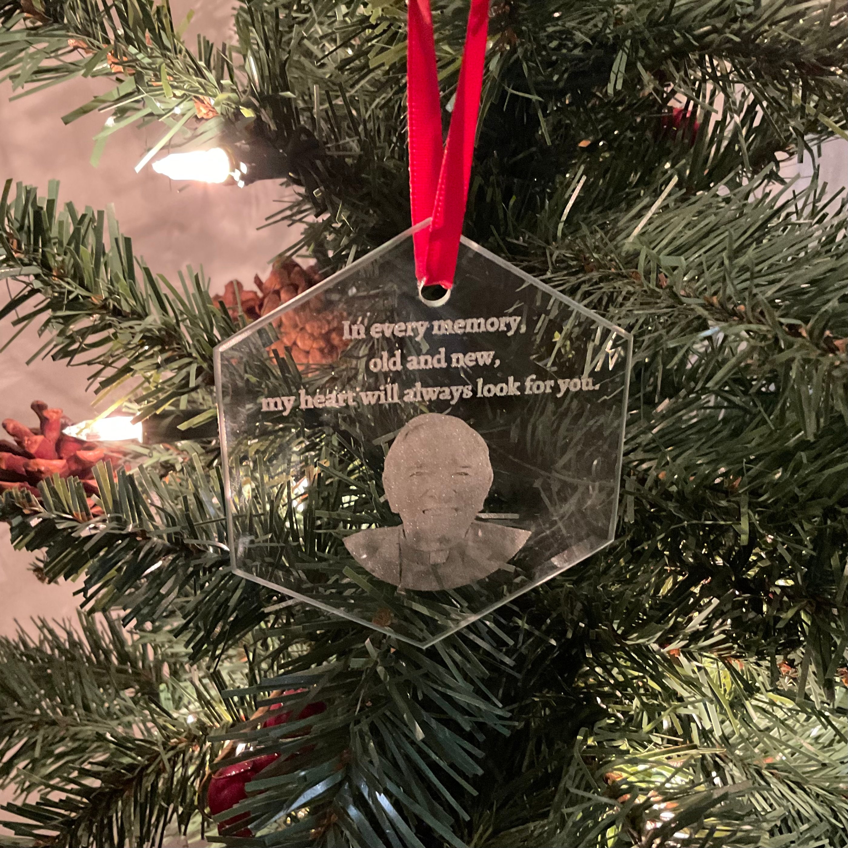 Etched Glass Memorial Ornament Custom Sympathy Gift Etsy