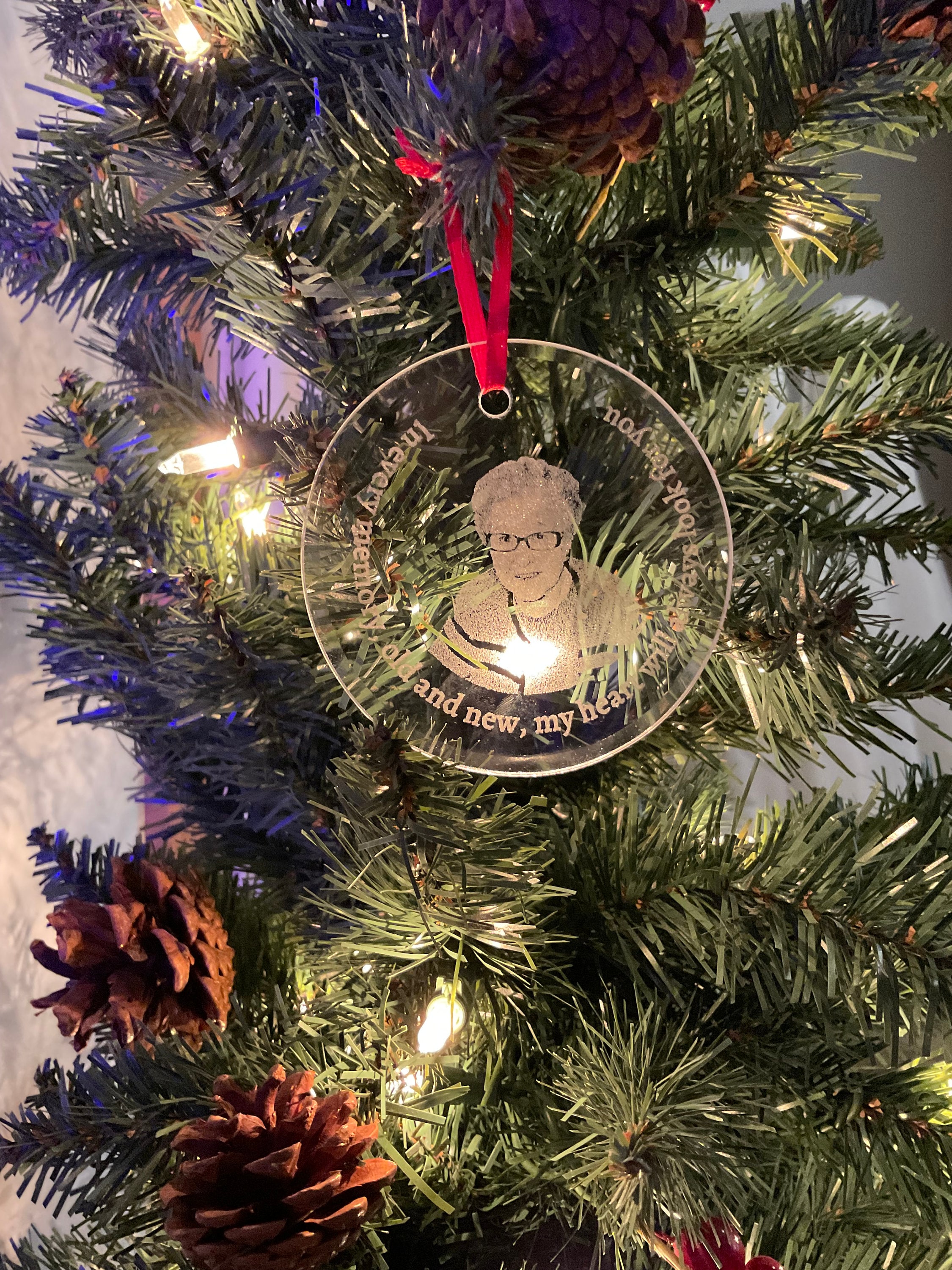 Etched Glass Memorial Ornament Custom Sympathy Gift Etsy