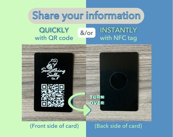 Metal Digital Business Card, Custom Metal Engraved Business Card, Smart NFC Business ID, Tap Card, Business QR Code, Modern Business Card