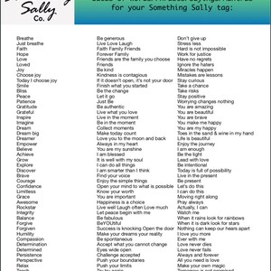 May include: A green and blue poster with the text "Find Your Inspiration!" and a list of words and phrases for inspiration. The poster is titled "Something Sally Co."
