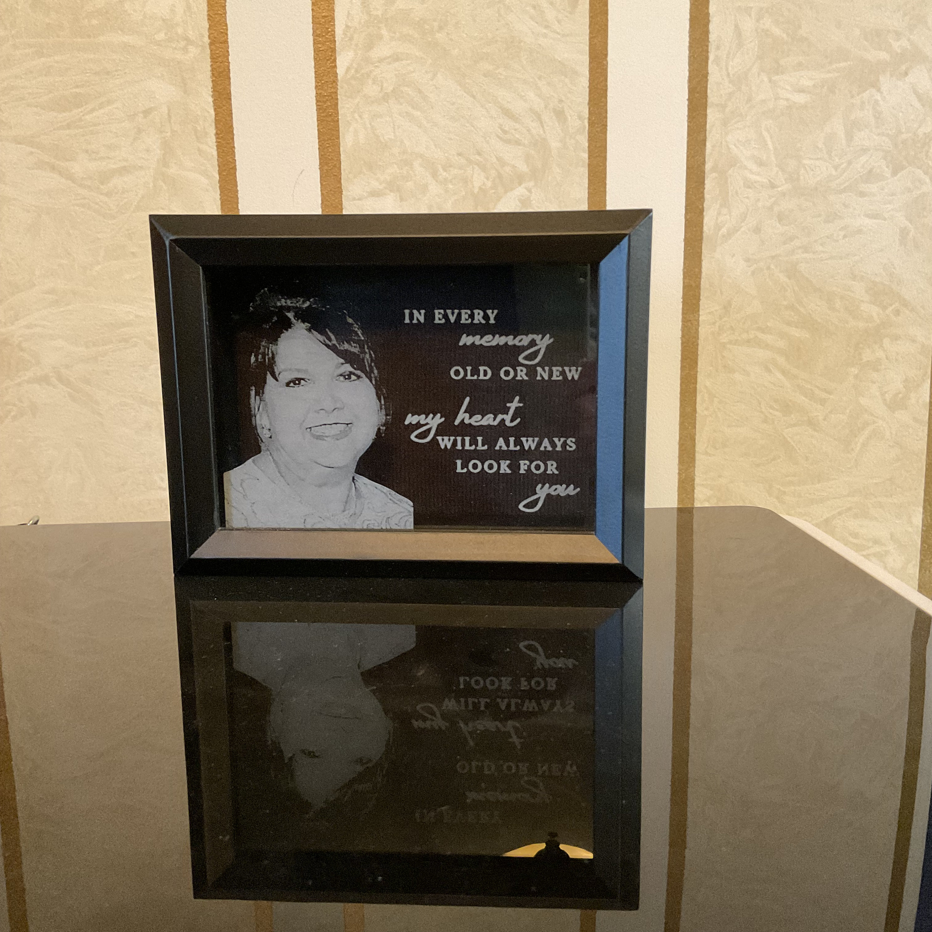 Shadow Box Grief Etched Glass Memorial Shadow Box, Custom Sympathy Gift, Personalized ...