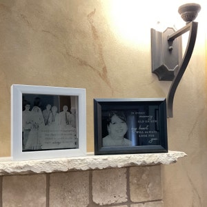 Etched Glass Memorial Shadow Box, Custom Sympathy Gift, Personalized Remembrance, Bereavement Gift, Loss of Loved One Tribute, Grief Support