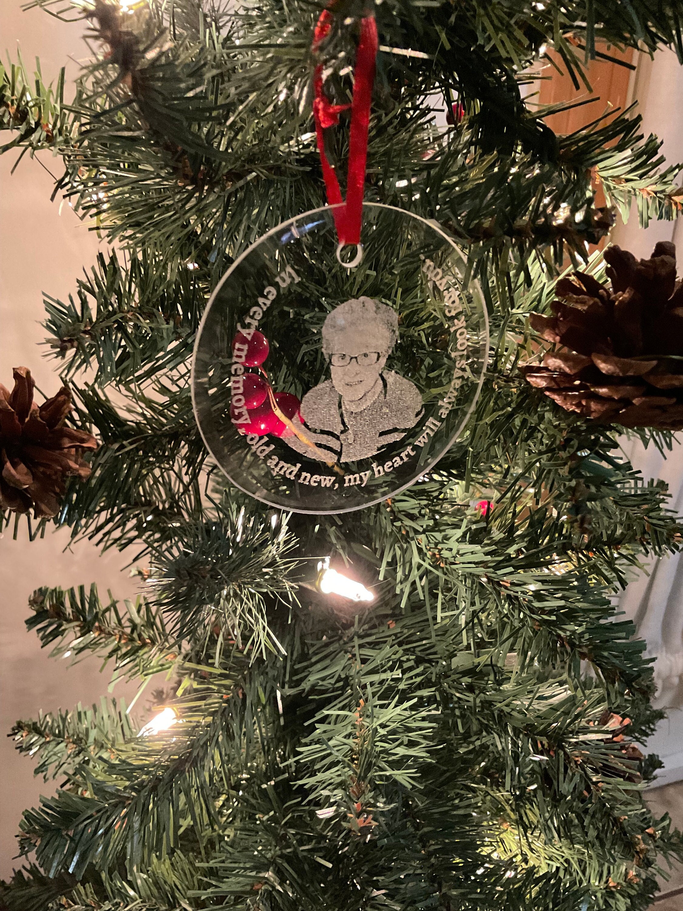 Etched Glass Memorial Ornament Custom Sympathy Gift Etsy