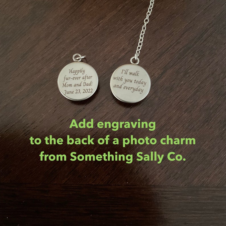 Add Engraving to Photo Charm from Something Sally Co., Engraved Photo Charm, Laser Engraving, Personalized Photo Charm, Custom Picture Charm image 1