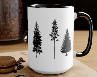 Christmas Mug | Pine Tree Mug | Forest Mug |  15 oz. Ceramic Mug