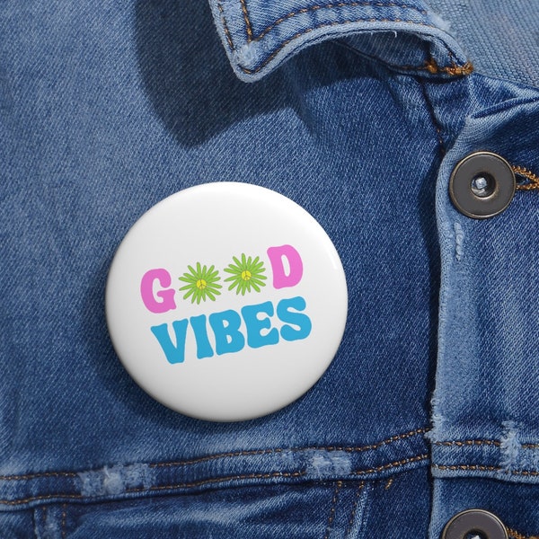 Good Vibes Pin | Retro Pin | Custom Pin Buttons Backpack Hippie Pin | 70's Good Vibes