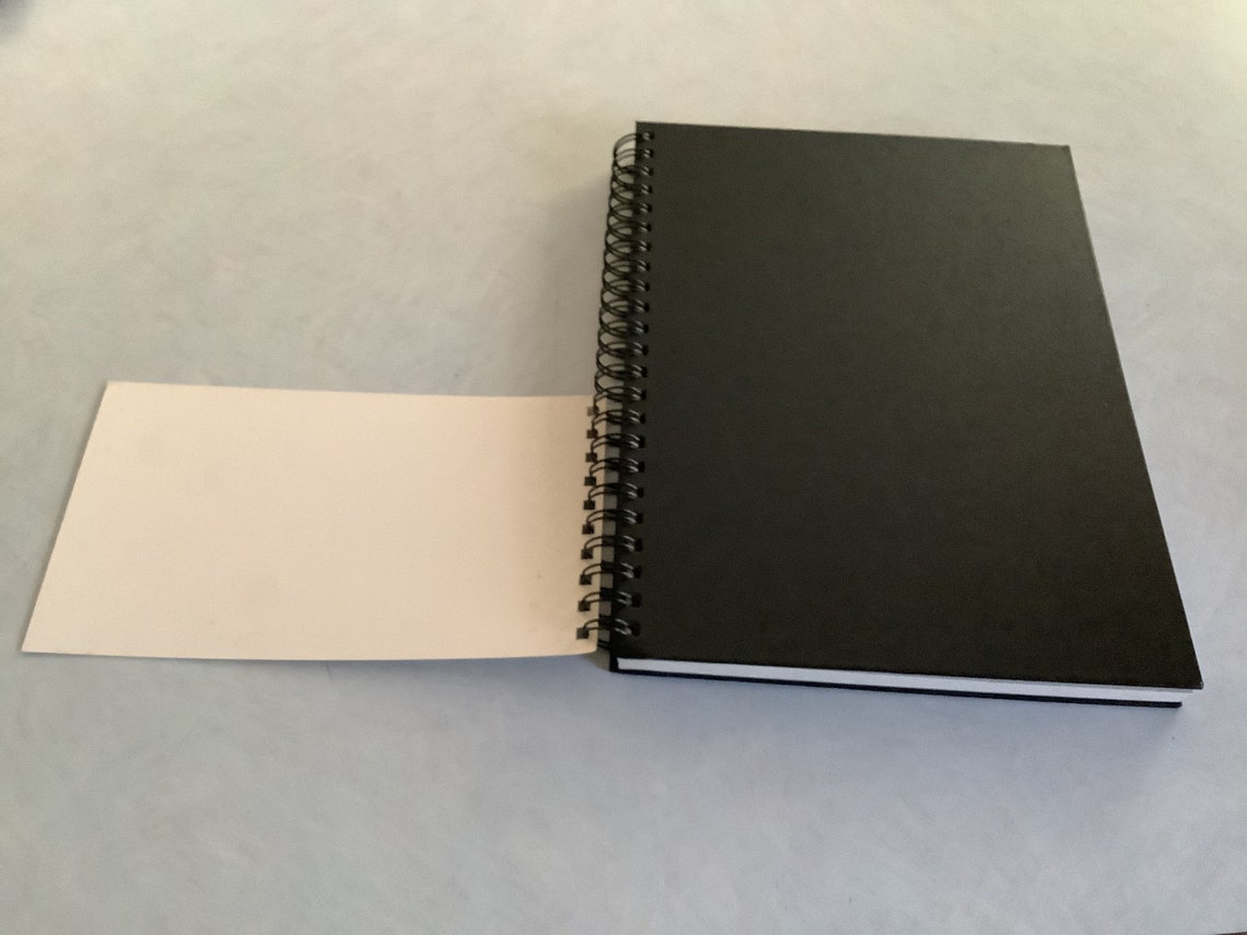 Hardcover spiral bound Sketchbook BLACK 9 x 12 80 sheets Etsy