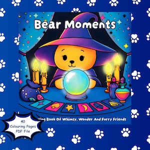 Bear Moments Coloring Pages | 40 Cute Kawaii Bear Printables | Easy Coloring Sheets for Kids, Teens & Adults | Digital Download PDF + PNG