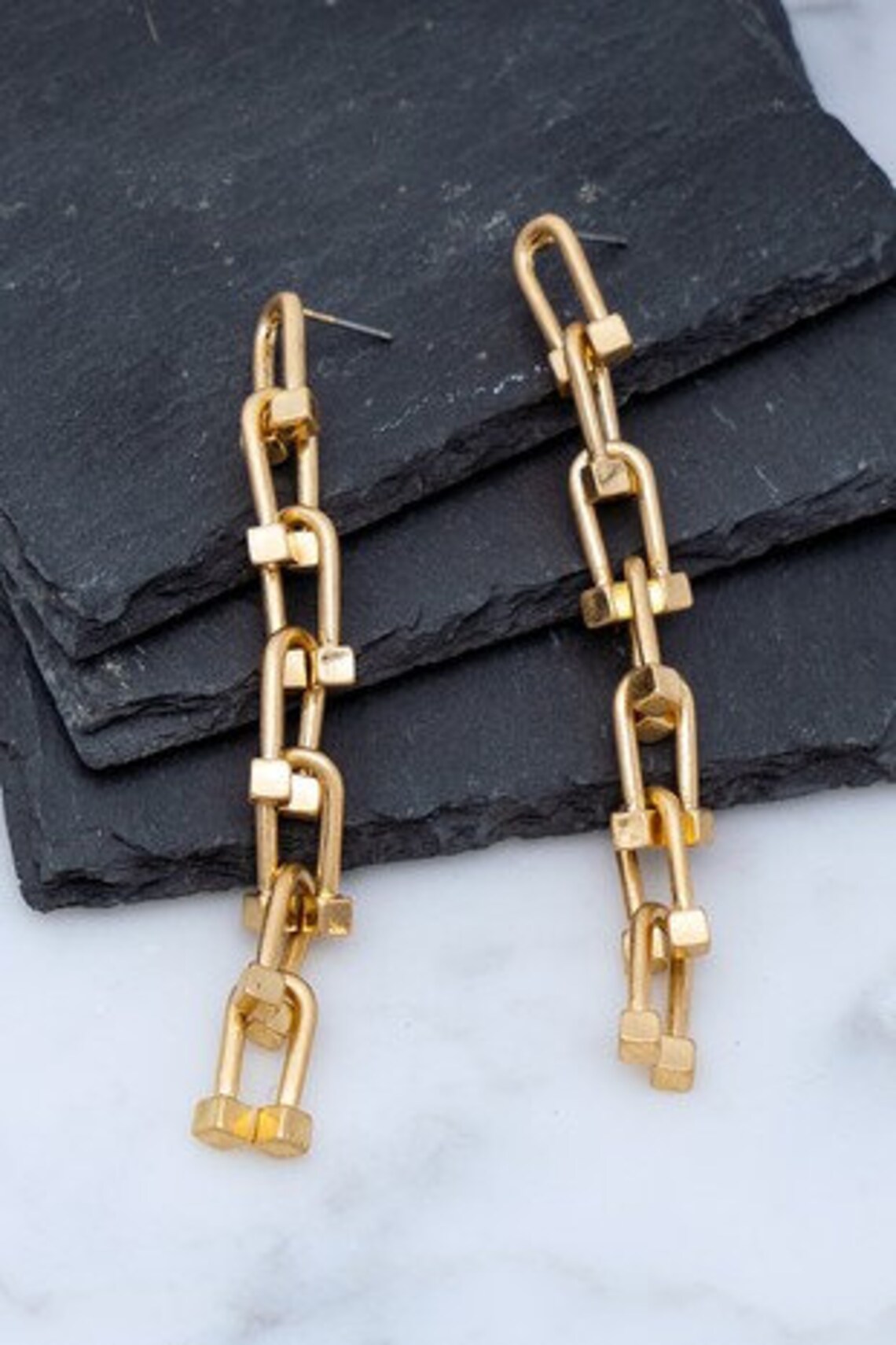 Chain Link Dangle & Drop earrings Etsy