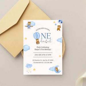 Editable Digital Birthday Party Invitation Bday evite Party Invite Printable Digital Download