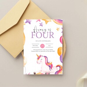 Editable Digital Birthday Party Invitation Bday evite Party Invite Printable Digital Download