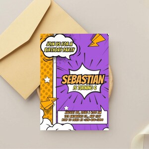 Editable Digital Birthday Party Invitation Bday evite Party Invite Printable Digital Download