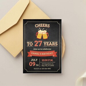Editable Digital Birthday Party Invitation Bday evite Party Invite Printable Digital Download