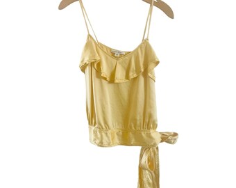 Banana Republic Y2K 100% Silk Yellow Camisole with Side Bow Size XS G110