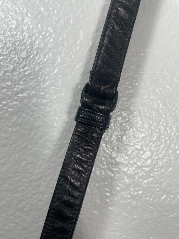 Vintage Sharif Black Patchwork Leather crossbody … - image 3