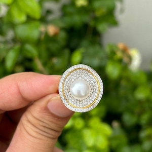 Freshwater Pearl Ring- Engagement Ring- Pearl Ring Gold- June Birthstone Ring- Promise Ring- Pearl Ring- Gift For Her- Rings For Women