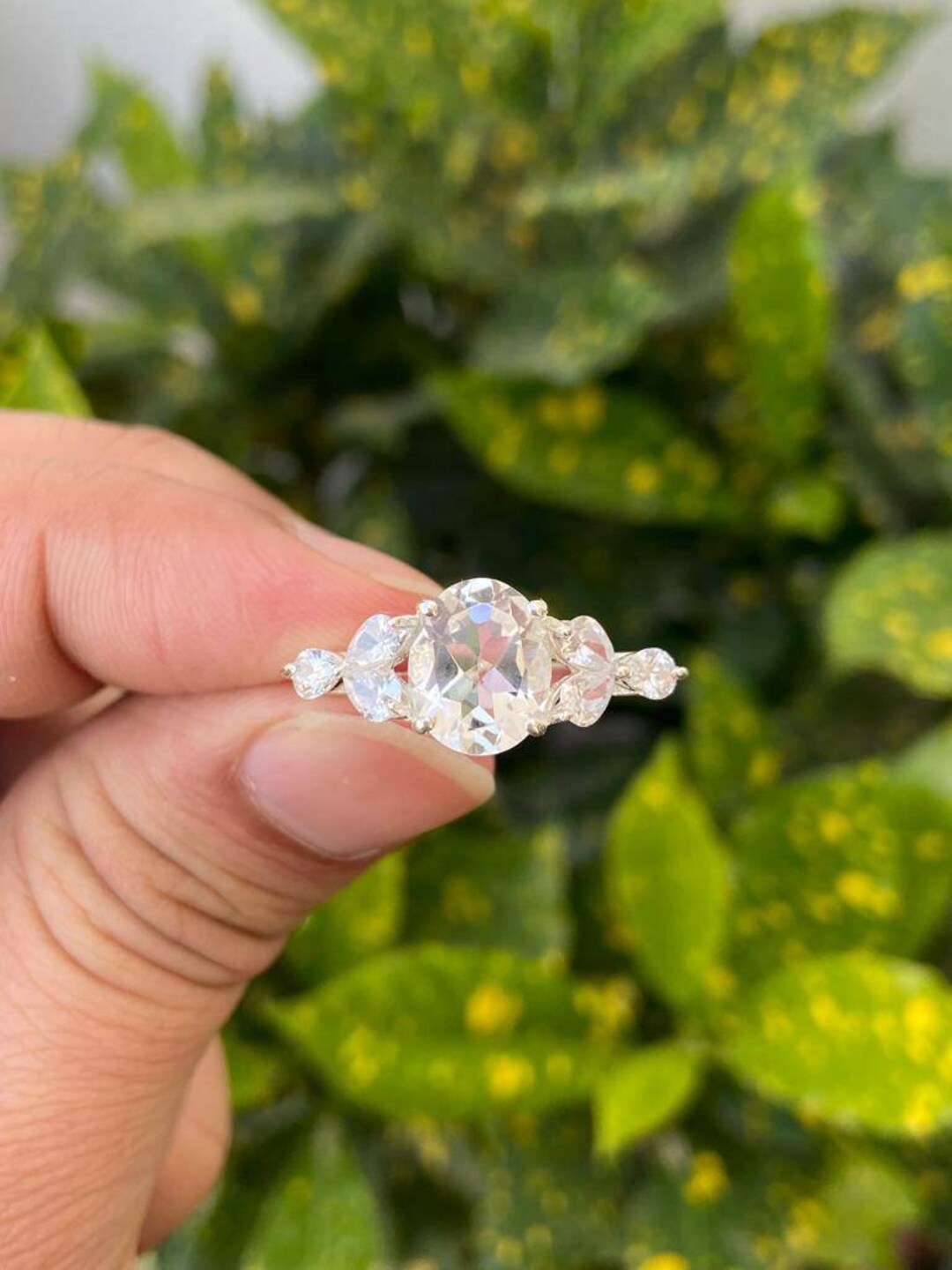 Natural Clear Quartz Ring – Sterling Silver Engagement Ring - Etsy