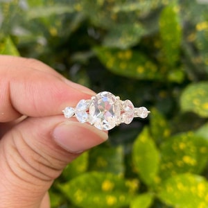 Crystal Ring- Engagement Ring- Quartz Ring- Silver Clear Quartz Ring- Natural Clear Quartz Ring
