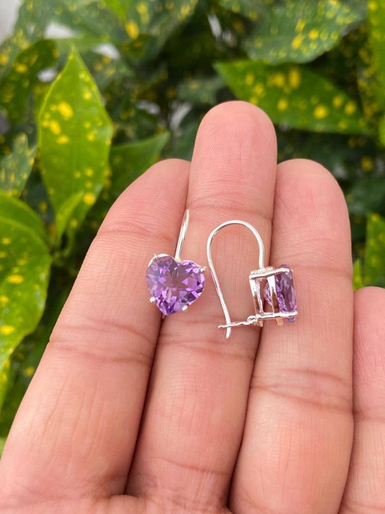 [COLD FRAME] ☆ / VERY VINTAGE LILAC QUARTZ HEART EARRINGS VERY VINTAGE LILAC QUARTZ HEART EARRINGS