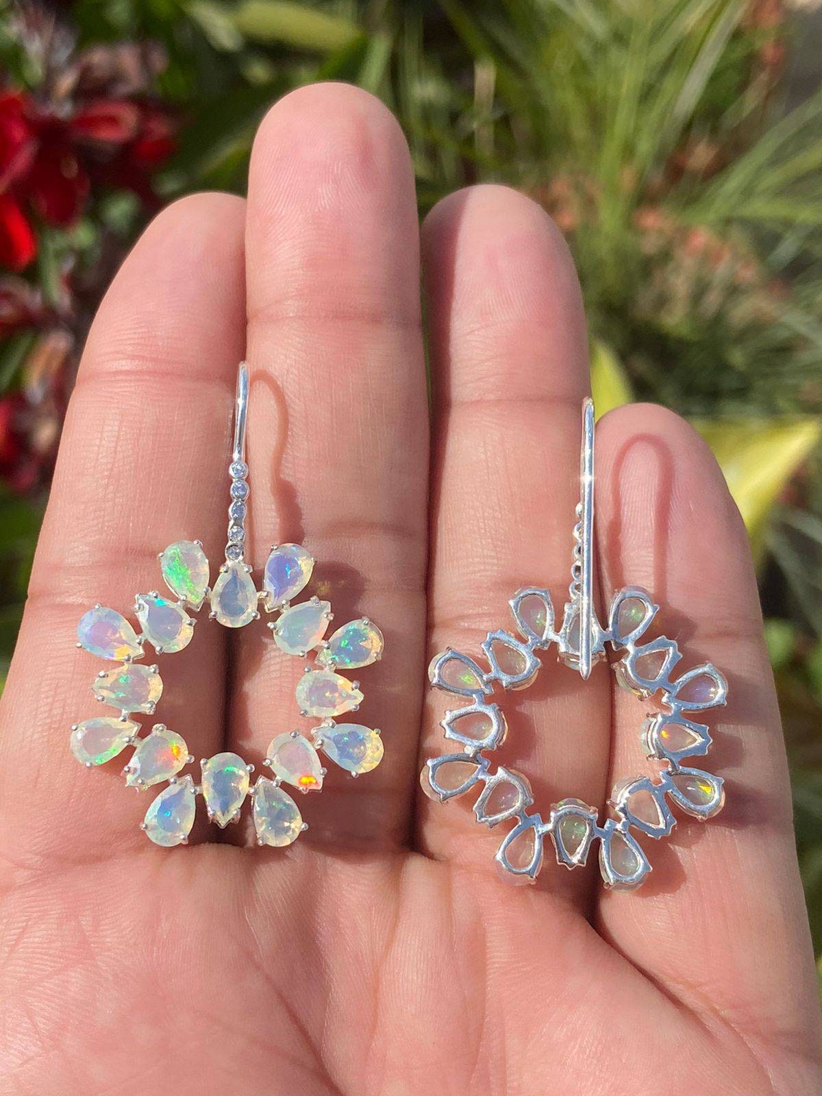 Natural Ethiopian Opal Earrings In 14K Solid Gold, Opal Jewelry - Foto 5