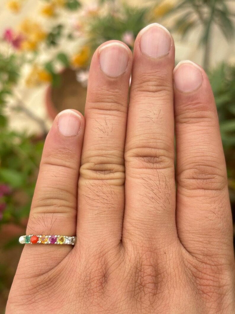 Navratan Rings Navratan Gemstone Ring – 925 Sterling Silver, Astrological Jewelry - Etsy