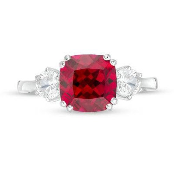 Ruby Ring Sterling Silver Ruby Ring Red Gemstone Ring | Etsy