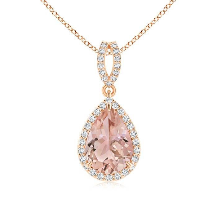 Pear Morganite Necklace Rose Gold Necklace Wedding Jewelry - Etsy