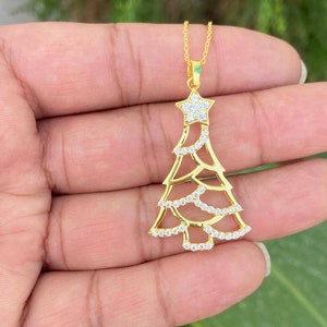 Christmas Tree Necklace- Christmas Jewelry- Tree Pendant- Christmas Gift For Her- Holiday Jewelry