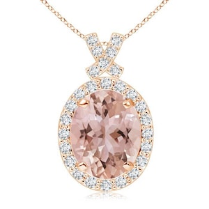 Roségouden morganietketting-bruidsketting-bruiloftssieraden-morganiethanger-verjaardagscadeau voor haar