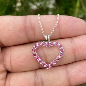 Ruby Heart Necklace- Ruby Pendant- Gift For Her- Valentine Gift- Heart Shape Necklace- Natural Ruby- Burma Ruby Pendant