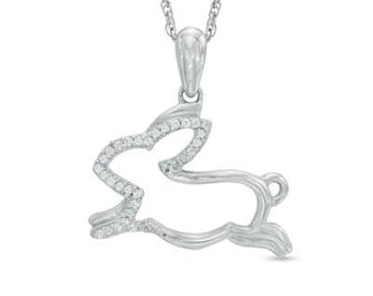 Kaninchen Halskette- Silber Hase Halskette- Tiere Liebhaber Geschenke- Tiere Halskette- Hase Anhänger