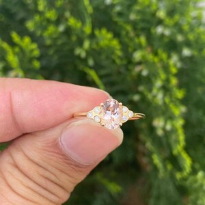 Morganite Engagement Ring- Diamond Morganite Ring- Wedding Ring- Morganite Jewelry- Gold Morganite Ring- Anniversary Gift