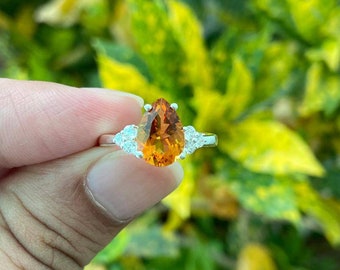 Pear Citrine Ring – Sterling Silver, November Birthstone