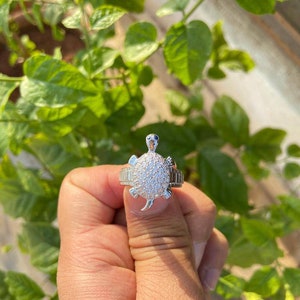 Sea Turtle Ring- Silver Turtle Ring- Animals Ring- Tortoise Ring- Turtle Ring