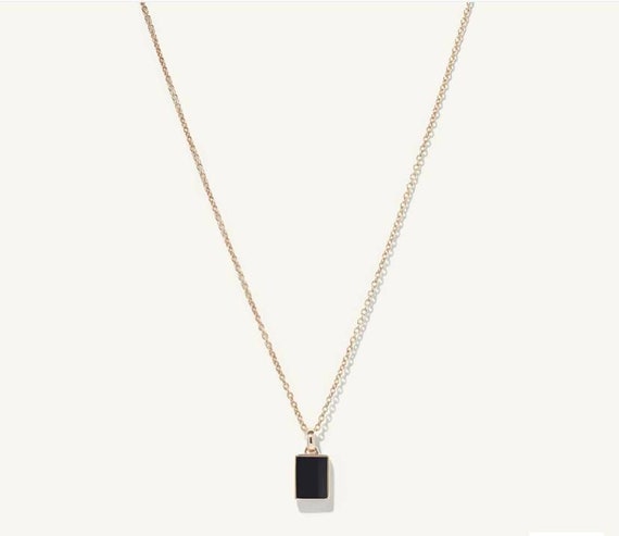 Black Onyx Necklace Gold Onyx Necklace Black Stone Necklace | Etsy
