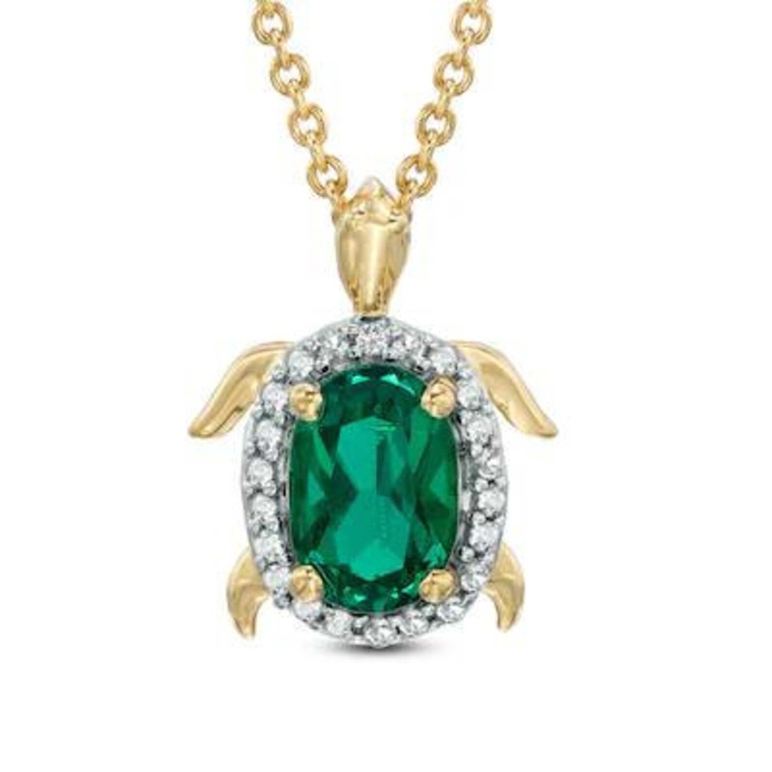 Turtle Necklace Emerald Necklace Anniversary Gift for Her Etsy