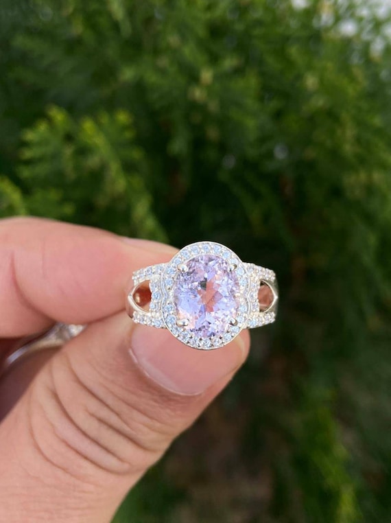 Anillo Plata 925 Kuncita Rosa Anillo De Plata De Ley 925 Con Piedra Natal Rosa De Cóctel Rosa Genuino/morado Con Perlas Cultivadas De Agua Dulce De 0.354-0.394 In Para Mujer Anillo De Kunzita