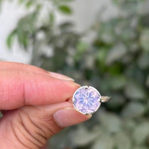 Lavender Quartz Ring- Engagement Ring- Moon Quartz Ring- Silver Quartz Ring- Round Ring- Gemstone Ring- Rings For Women