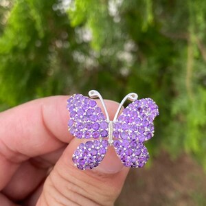 Butterfly Ring- Natural Amethyst Ring- Amethyst Jewelry- February Birthstone Ring- Purple Gemstone Ring- Large Butterfly Ring