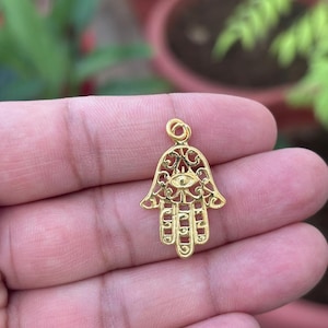 Hamsa Necklace- Evil Eye Necklace- Hand Of God Necklace- Hand Of Fatima Necklace- Hamsa Jewelry- Hand Necklace- Hamsa Charm- Gold Necklace