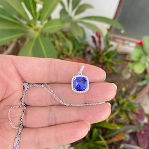 Tanzanite Necklace- Sterling Silver Tanzanite Necklace- Tanzanite Pendant- Bridal Necklace