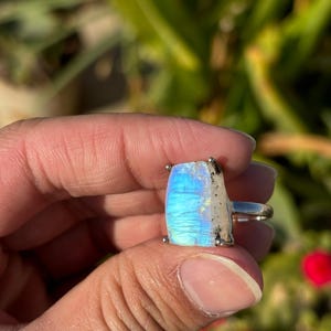 Raw Moonstone Ring- Raw Crystal Ring- Raw Gemstone Ring- Raw Jewelry- Birthstone Ring- Rings For Women- Gift For Her