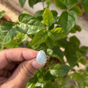 Pear Sapphire Ring- Silver Sapphire Ring- Natural Sapphire Ring- Blue Sapphire Ring