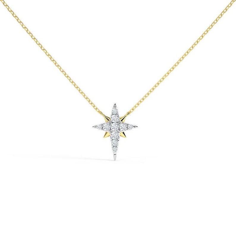 Northern Star Necklace Diamond Necklace Diamond Star Etsy